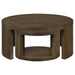 Sweeney 2-piece Round Wood Occasional Nesting Table Set Dark Walnut