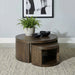 Sweeney 2-piece Round Wood Occasional Nesting Table Set Dark Walnut