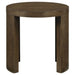 Sweeney 24-inch Round Wood Occasional Side End Table Dark Walnut