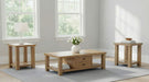 Beasley 3-Piece Wood Coffee Table Set Golden Oak
