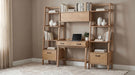 Fabian 4-piece Computer Desk and Bookshelf Set Distressed Light Brown