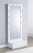 Spector 1-drawer Lighted Full-Length Floor Mirror White High Gloss