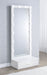 Spector 1-drawer Lighted Full-Length Floor Mirror White High Gloss