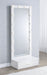 Spector 1-drawer Lighted Full-Length Floor Mirror White High Gloss