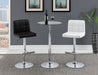 Lenny Upholstered Adjustable Bar Stool Black (Set of 2)