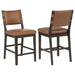 Tegan Faux Leather Upholstered Counter Height Chair Cognac (Set of 2)