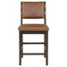 Tegan Faux Leather Upholstered Counter Height Chair Cognac (Set of 2)