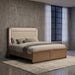 Leanne Eastern King LED Panel Bed Off White and Light Oak