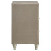 Antonella Upholstered 3-drawer Nightstand Ivory and Camel