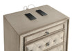 Antonella Upholstered 3-drawer Nightstand Ivory and Camel