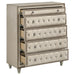 Antonella 5-drawer Bedroom Chest Ivory and Camel