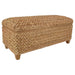 Laughton Hand-Woven Banana Leaf Storage Bench Natural