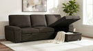 Demko Sleeper Sectional Sofa with Speaker and Storage Chaise Brown