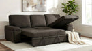 Demko Sleeper Sectional Sofa with Speaker and Storage Chaise Brown
