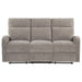 Hamilton Chenille Upholstered Manual Reclining Sofa Sand