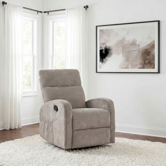 Hamilton Chenille Upholstered Manual Recliner Sand