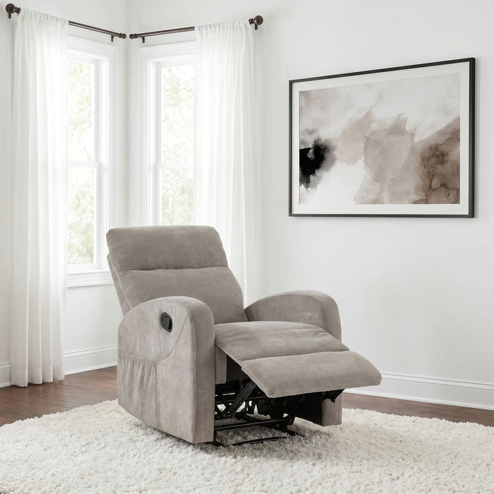 Hamilton Chenille Upholstered Manual Recliner Sand