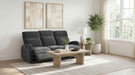 Hamilton Chenille Upholstered Manual Reclining Sofa Charcoal Grey