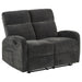 Hamilton 2-piece Chenille Manual Reclining Sofa Set Charcoal Grey