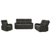 Hamilton 3-piece Chenille Manual Reclining Sofa Set Charcoal Grey