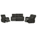 Hamilton 3-piece Chenille Manual Reclining Sofa Set Charcoal Grey