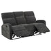 Hamilton 3-piece Chenille Manual Reclining Sofa Set Charcoal Grey