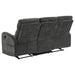 Hamilton 3-piece Chenille Manual Reclining Sofa Set Charcoal Grey