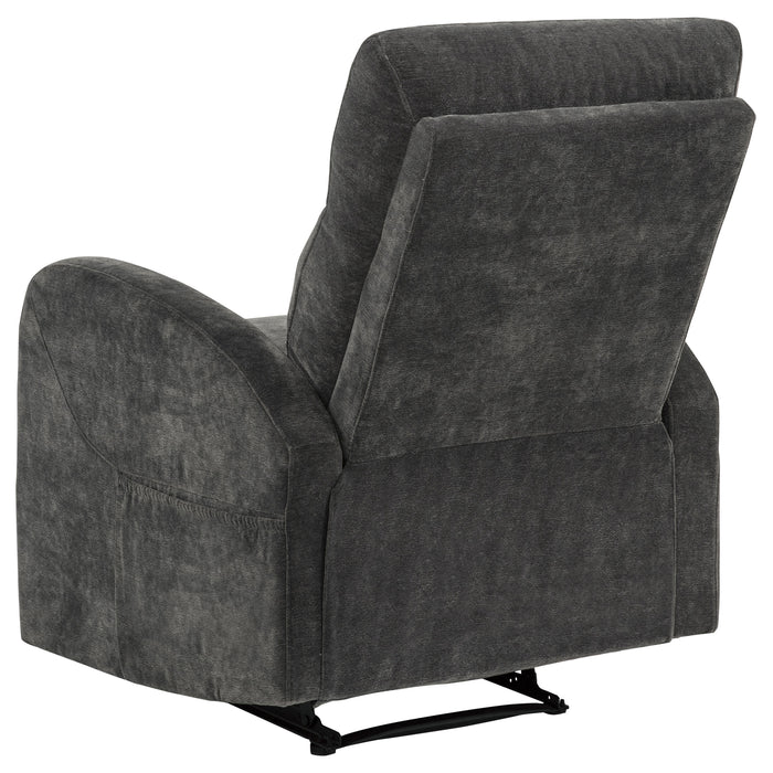 Hamilton 3-piece Chenille Manual Reclining Sofa Set Charcoal Grey