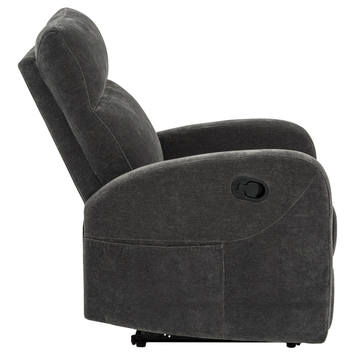 Hamilton Chenille Upholstered Manual Recliner Charcoal Grey