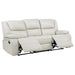 Camila Upholstered Motion Reclining Sofa White