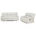 Camila 2-piece Upholstered Reclining Sofa Set White