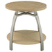 Dacre Round Engineered Wood Top Side End Table Greige