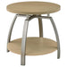Dacre Round Engineered Wood Top Side End Table Greige