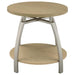 Dacre Round Engineered Wood Top Side End Table Greige