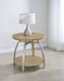 Dacre Round Engineered Wood Top Side End Table Greige