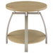 Dacre Round Engineered Wood Top Side End Table Greige