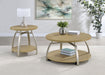 Dacre Round Engineered Wood Top Side End Table Greige