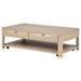 Marcelo Wood Coffee Table with 2 Drawers and Shelf Light Elm