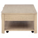 Marcelo Wood Coffee Table with 2 Drawers and Shelf Light Elm
