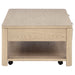 Marcelo Wood Coffee Table with 2 Drawers and Shelf Light Elm