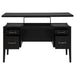 Graham 54-inch 4-drawer Double Pedestal Lift Top Computer Desk Black