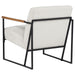 Monsen Fabric Upholstered Metal Frame Accent Chair Ivory