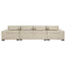 Cannella U-Shaped Double Chaise Upholstered Sectional Sofa Beige