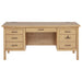Vermes 66-inch 7-drawer Computer Desk with Power Outlet Light Ash
