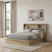Hendricks California King Bookcase Headboard Platform Bed Light Oak