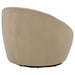 Myernick Velvet Upholstered Swivel Accent Chair Camel