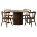 Hamlyn 5-piece Round Wood Dining Set Walnut