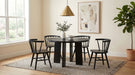 Strouse 47-inch Round Wood Dining Room Table Black