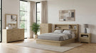 Hendricks Queen Bookcase Headboard Platform Bed Light Oak