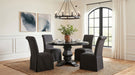 Shawna Upholstered Skirted Side Chair Black (Set of 2)
